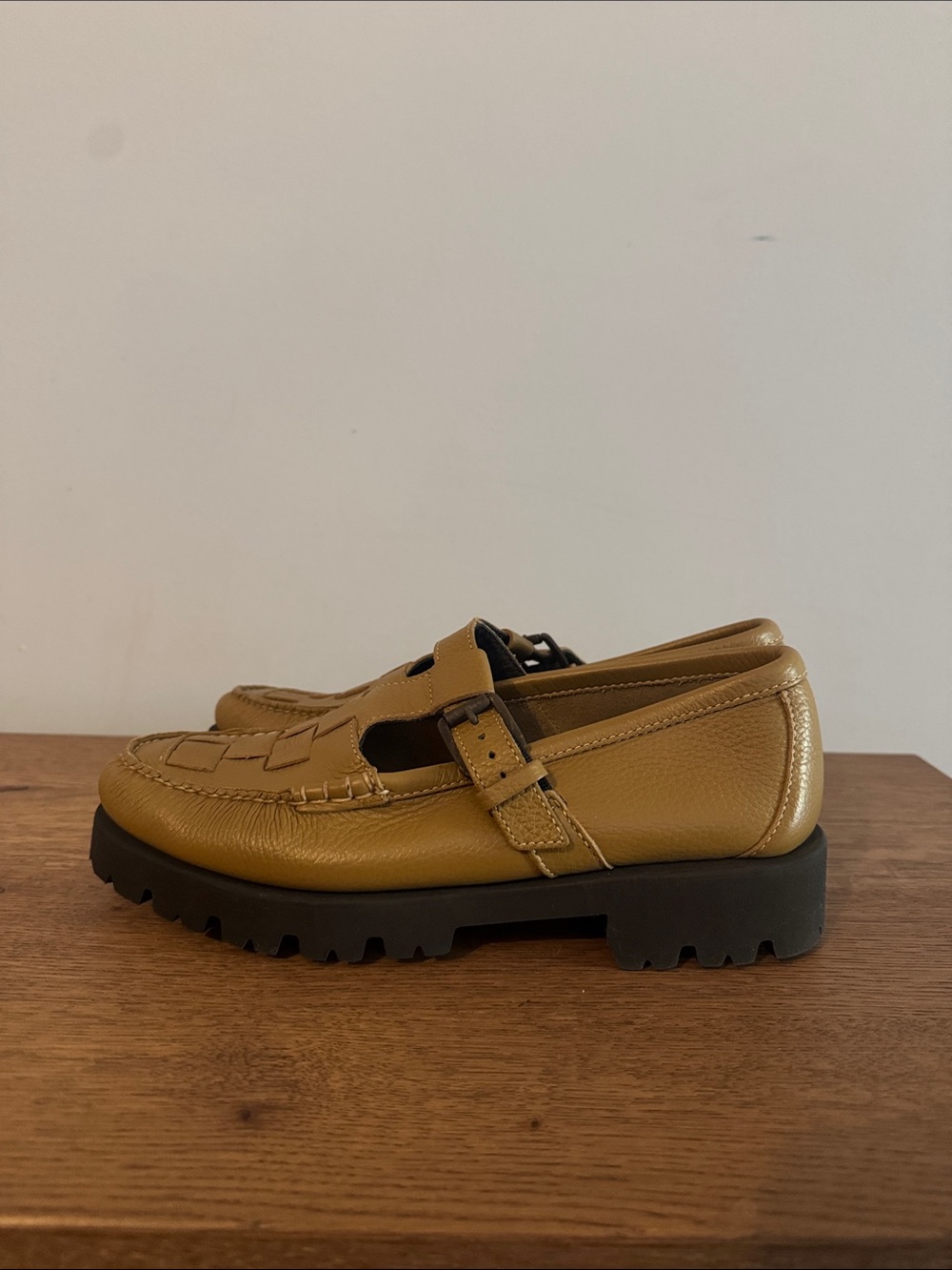 GH Bass Leather Buckle Mary Jane Loafers